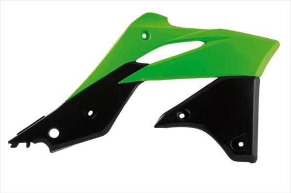 Боковины радиатора RTech R-CVKXFVENR13 KAWASAKI KX250F 13-16 зелено-черные