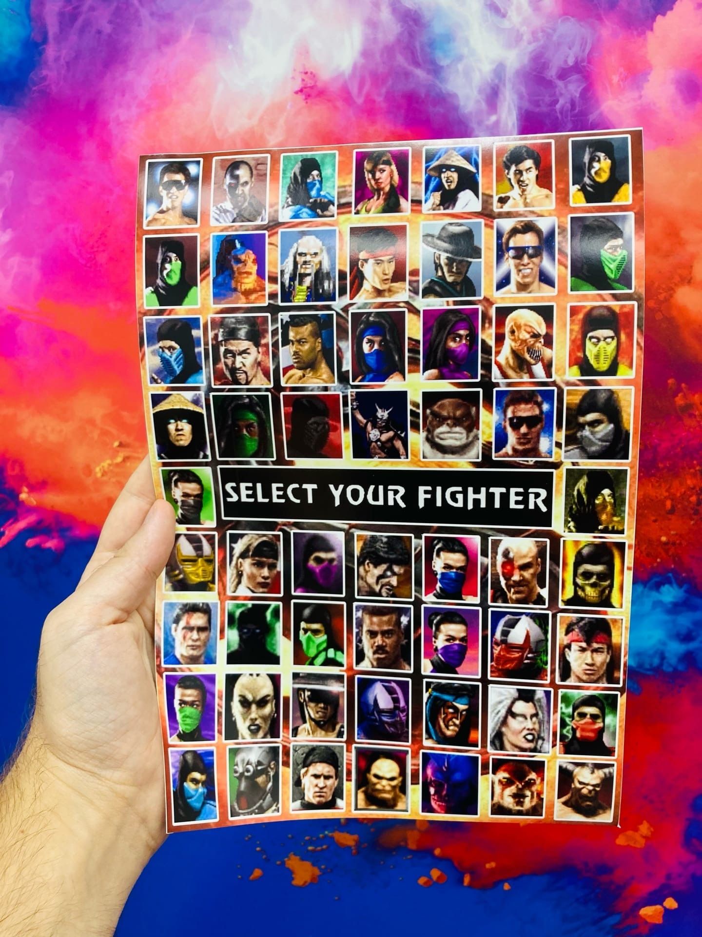 Наклейки Стикеры Стикерпак Mortal Kombat Мортал Комбат select your fighter - 30х21см