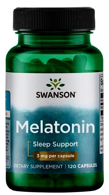 Melatonin3mg120capsSwansonСША/Мелатонин3мг.120капсул/Длявосстановлениясна,нервнойсистемы