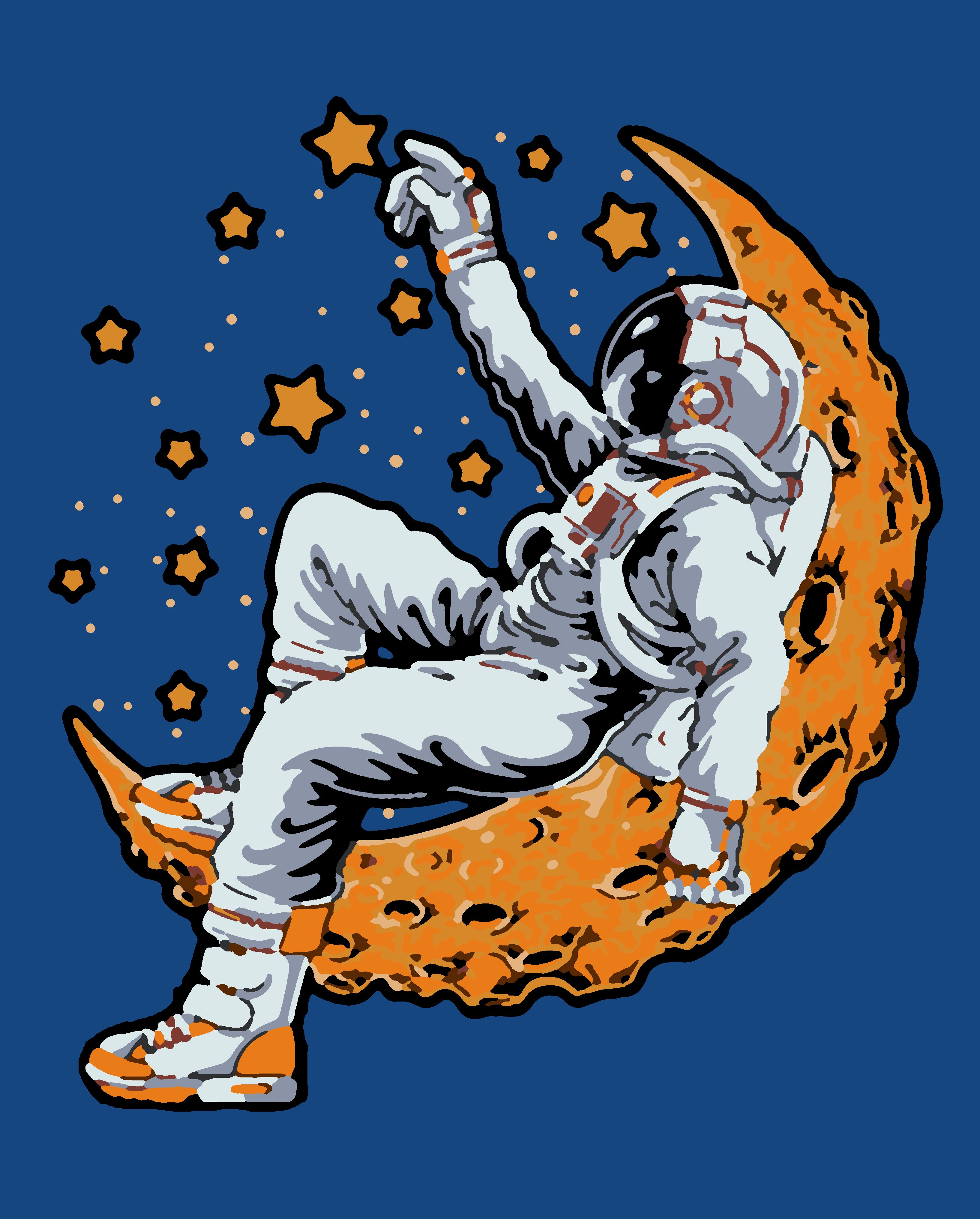 Космонавт лежит
