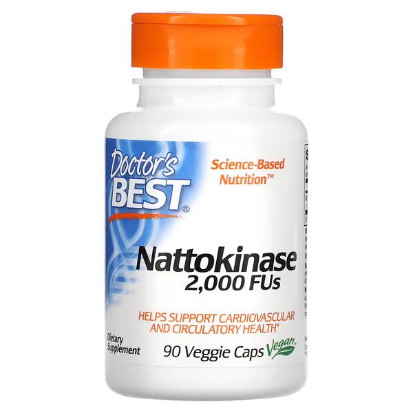 Наттокиназа Doctor's Best Nattokinase 2000 FU, 90 вегетарианских капсул