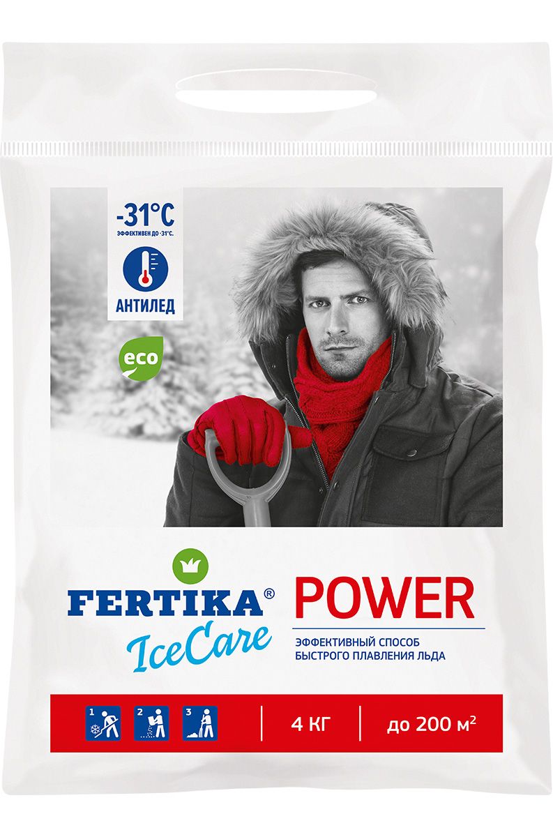 Противогололёдный реагент 4 кг, Fertika ICECARE POWER