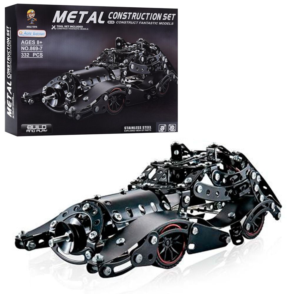 Конструктор металлический Машина Бэтмен Metal Construction Set 869-7, 332  детали / Развивающие игрушки для детей - купить с доставкой по выгодным  ценам в интернет-магазине OZON (804417759)