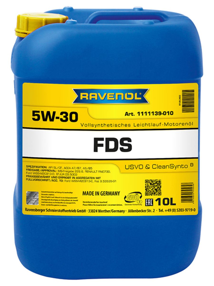 RAVENOLFDS5W-30Масломоторное,Синтетическое,10л