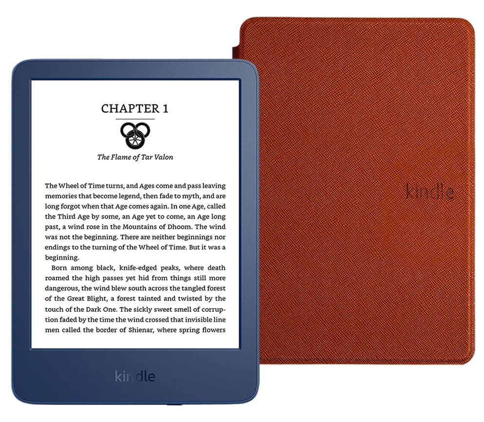 Amazon Kindle 6" Электронная книга K11 (16Gb) SO Denim + обложка ReaderОNE, коричневый