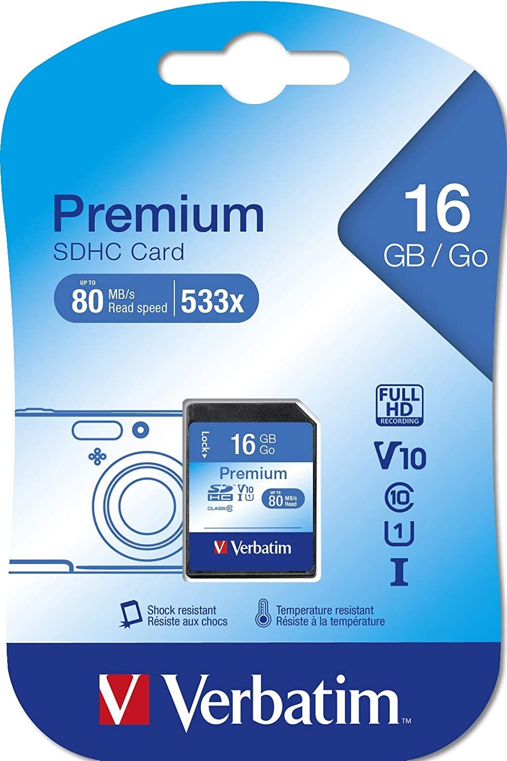 Карта памяти Verbatim SDHC 16GB SD Card Class 10