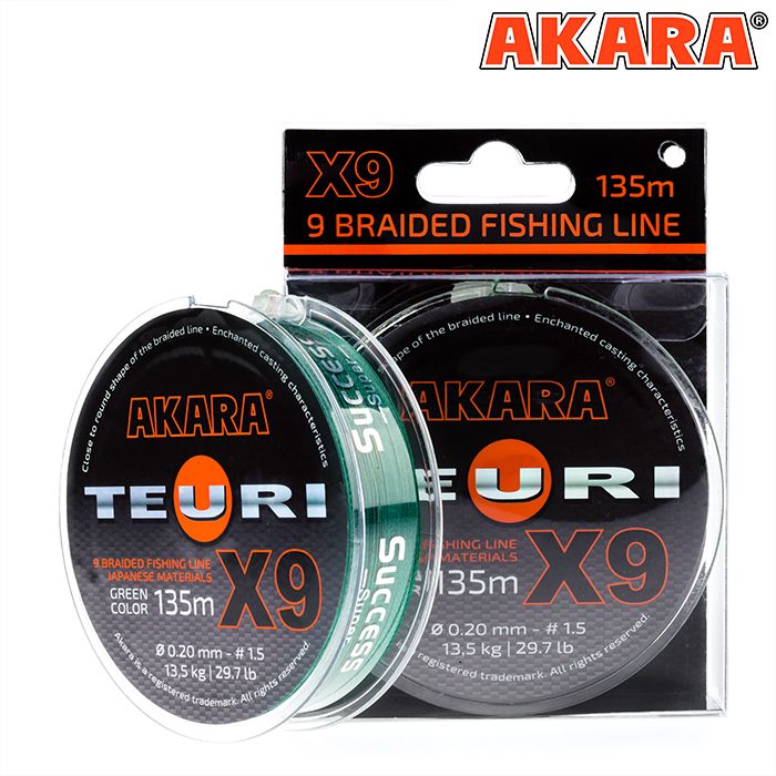 Шнур Akara Teuri X-9 Green 135 м 0,19