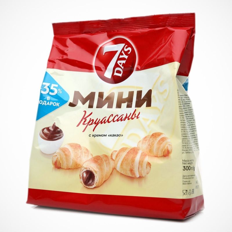 Круассаны 7 дейс со сгущенкой. Мини круассаны 7 days с кремом какао. Мини круассан сколько грамм. Мини круассаны 7 days 300 гр. Мини круассан сколько грамм.