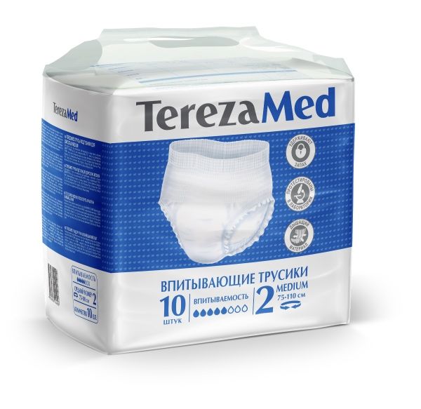 Подгузники-трусы TerezaMed Medium (№2), объем талии 75-110 см, 10 шт.