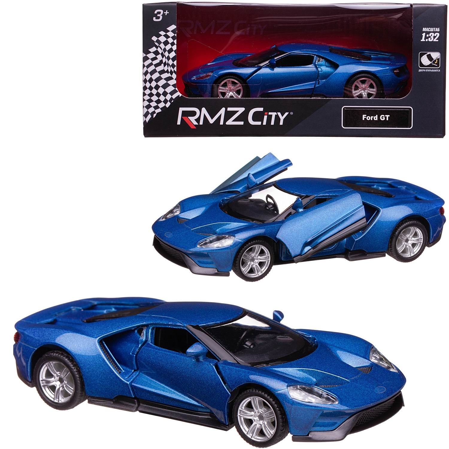 Машинка металлическая Uni-Fortune RMZ City 1:32 Ford GT 2019 (цвет синий) -  купить с доставкой по выгодным ценам в интернет-магазине OZON (859874731)