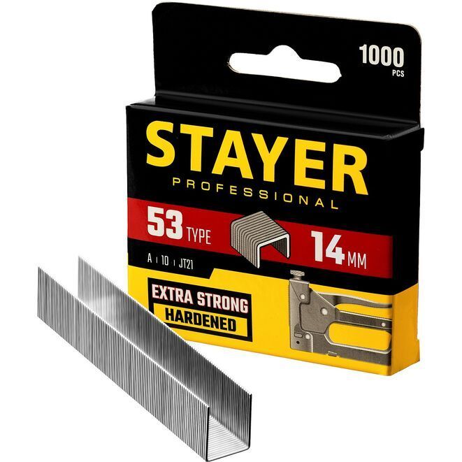 Скобы для степлера STAYER 14 мм тонкие тип 53, 1000 шт 3159-14_z02