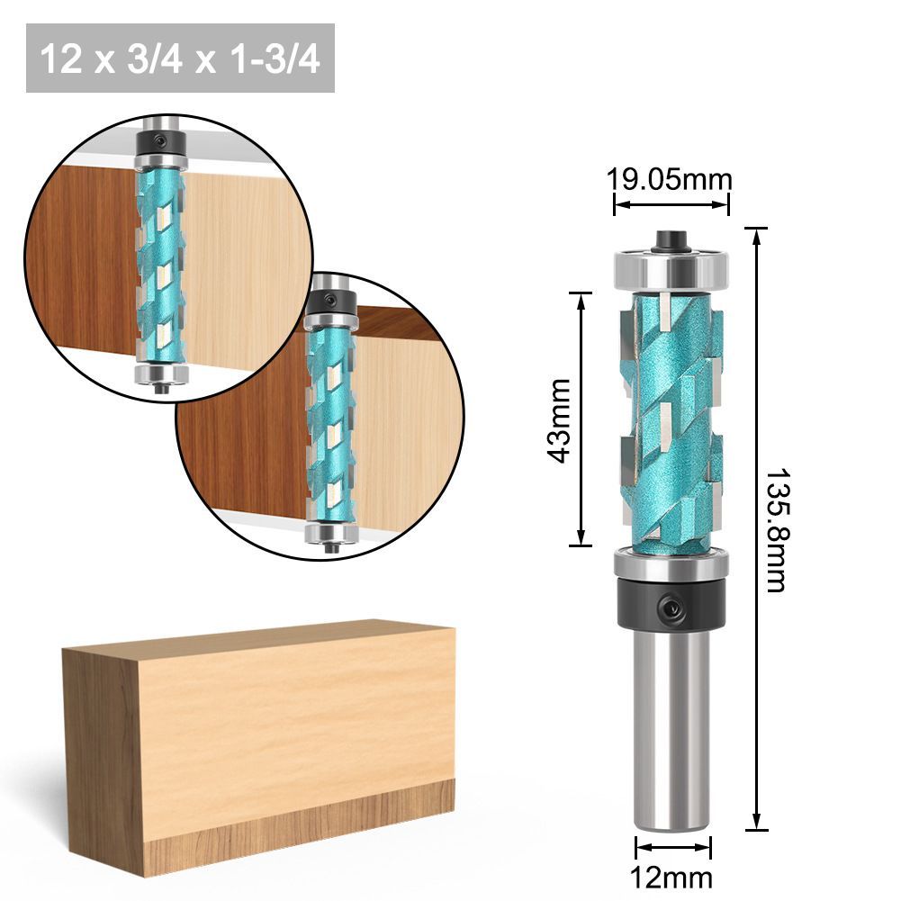 Деревообрабатывающийдвухопорныйобрезнойспиральныйрезакдлягравировкиподеревуфрезаручка12мм