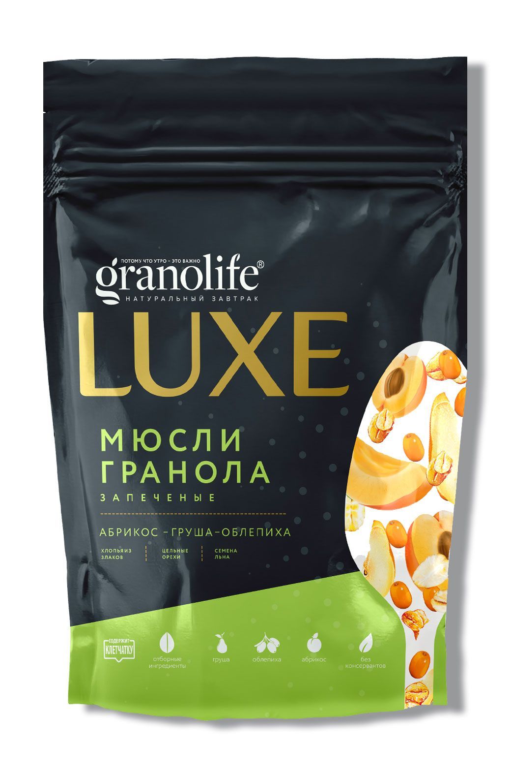 Гранола granolife Абрикос-Груша-Облепиха-Орехи-Семена льна 300г / LUXE / Мюсли