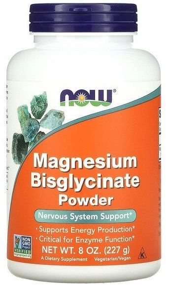 NOW Magnesium Bisglycinate Powder 227 г (магний бисглицинат порошок)