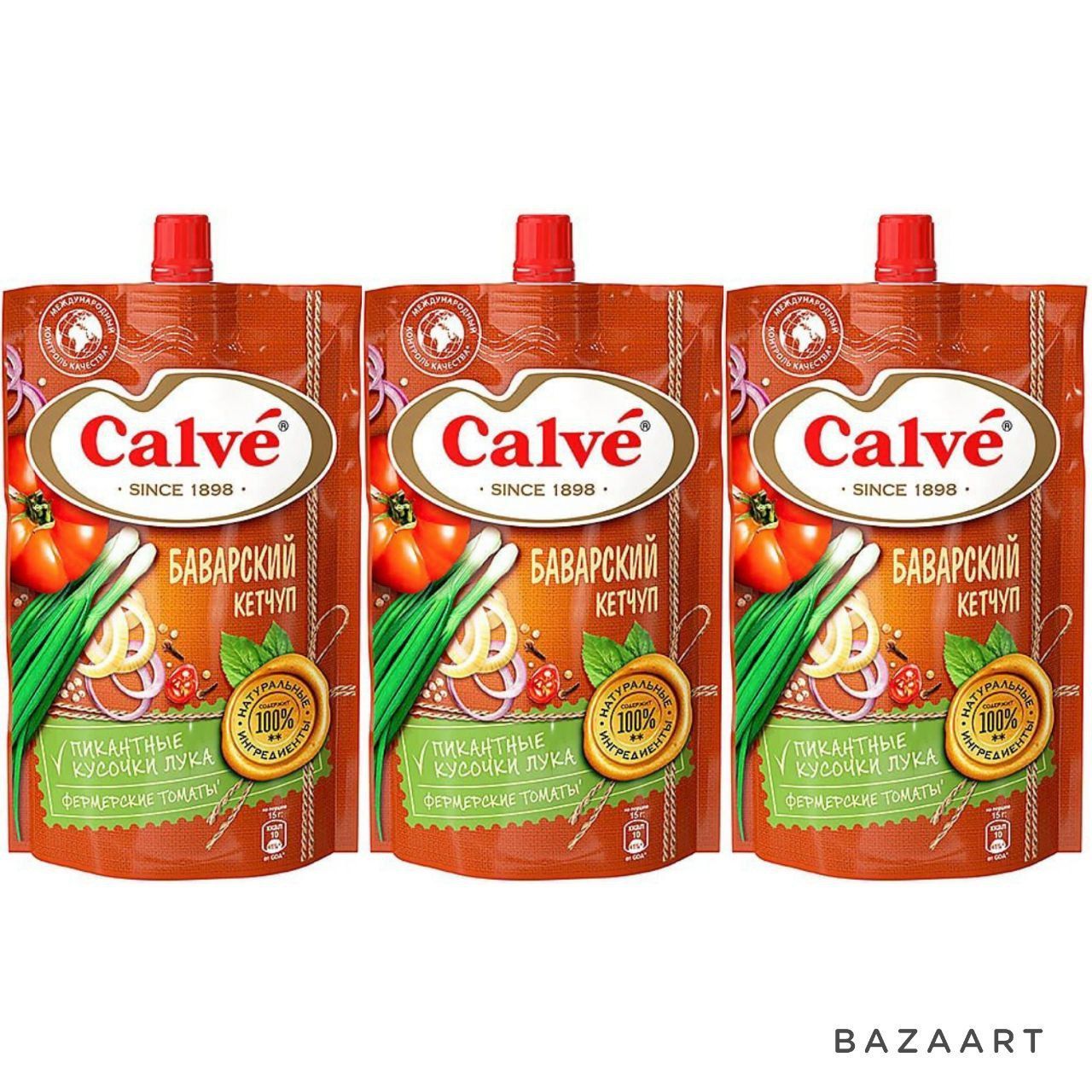 Calve, кетчуп Баварский,3 шт по 350 г