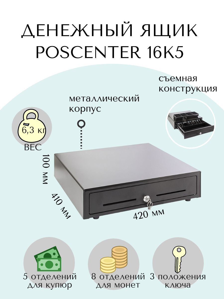 Денежный ящик для кассы POScenter 16K5