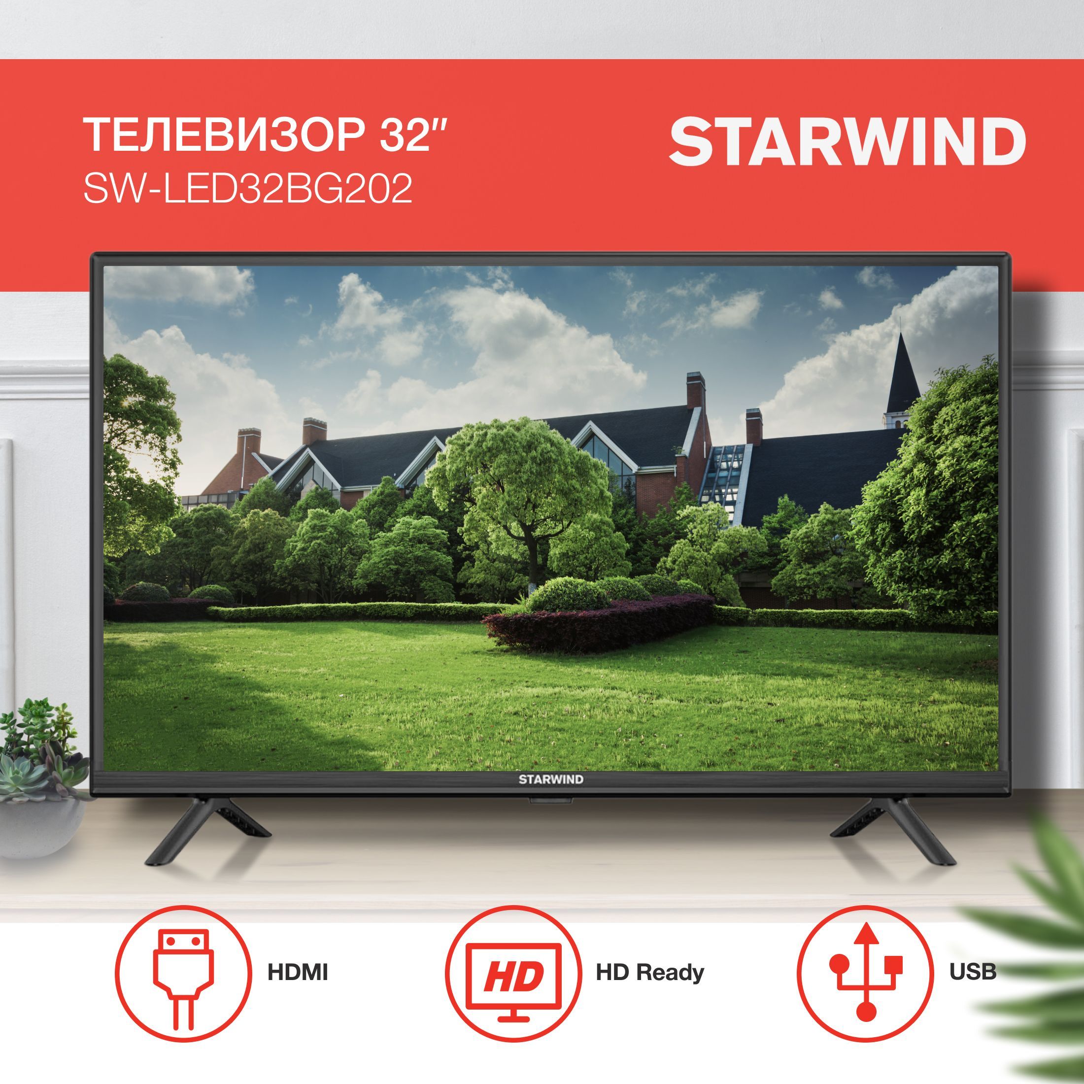 STARWIND Телевизор SW-LED32BG202 Slim Design 32