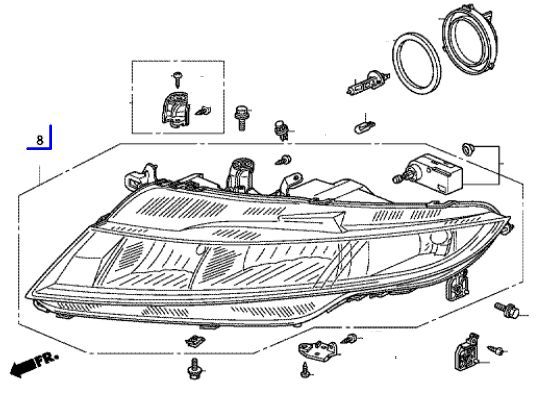 Устранение запотевания фары + замена корректора - Honda Civic 4D (8G), 1,8 л, 20