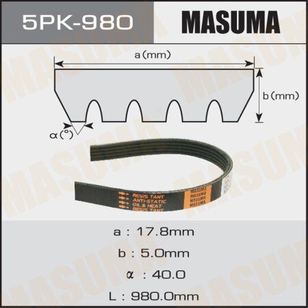 5PK-980 Ремень поликлиновой MASUMA