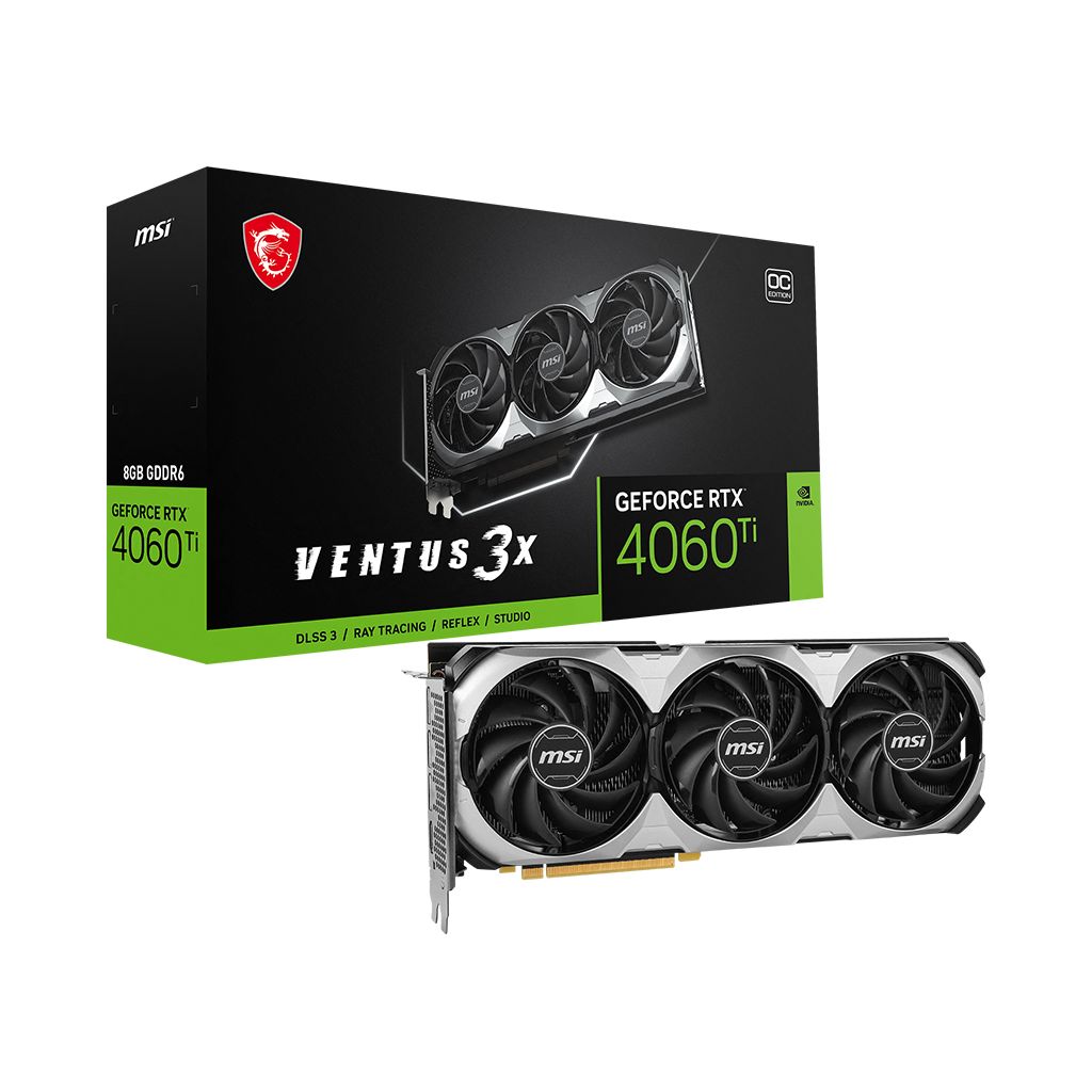 MSI Видеокарта GeForce RTX 4060 Ti VENTUS 3X OC 8 ГБ (RTX 4060 TI VENTUS 3X  8G OC)