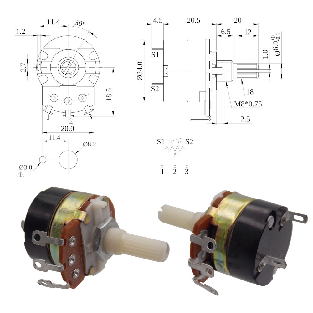 WH1385кОмРезисторпеременный(2шт)