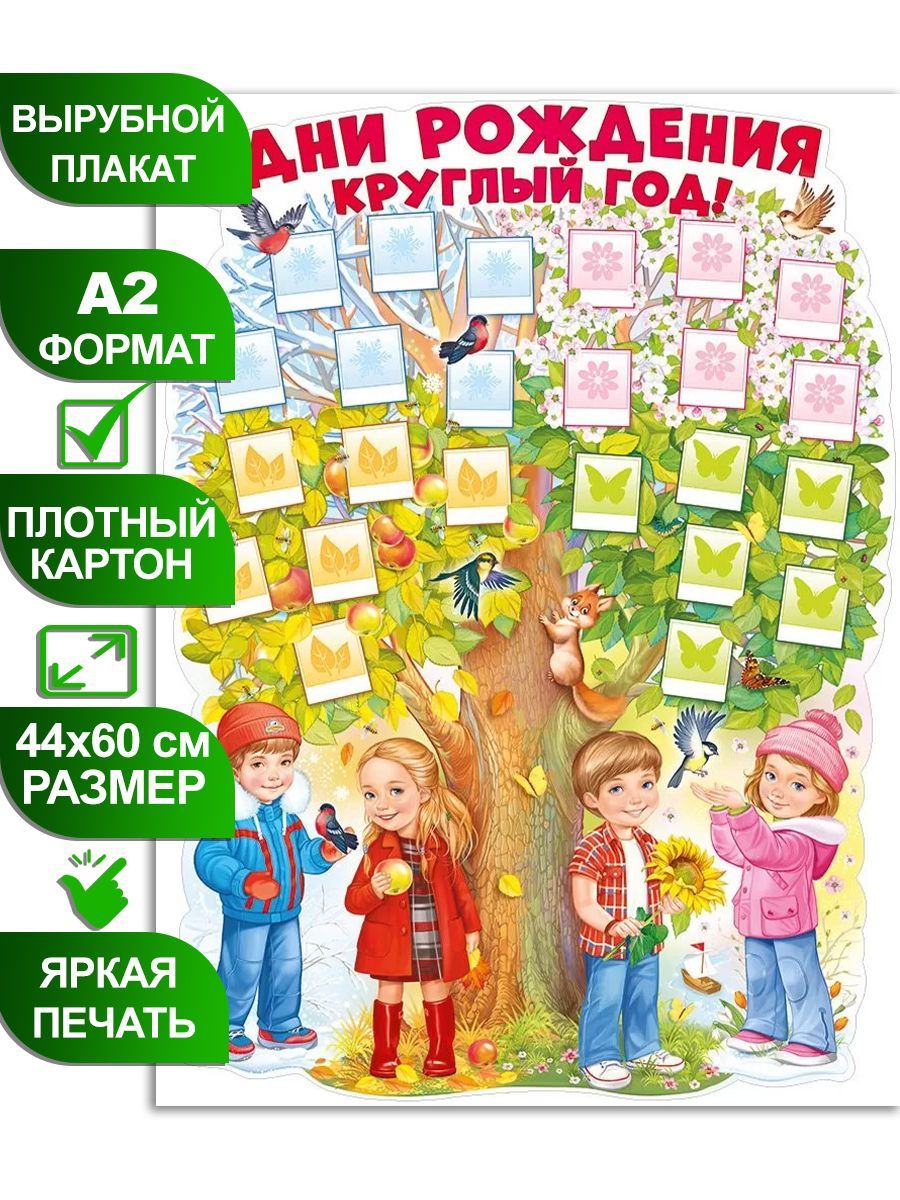 Плакат дни недели для детского сада. Плакат дни рождения круглый год в высоком качестве. Плакаты дни недели Лисенок.