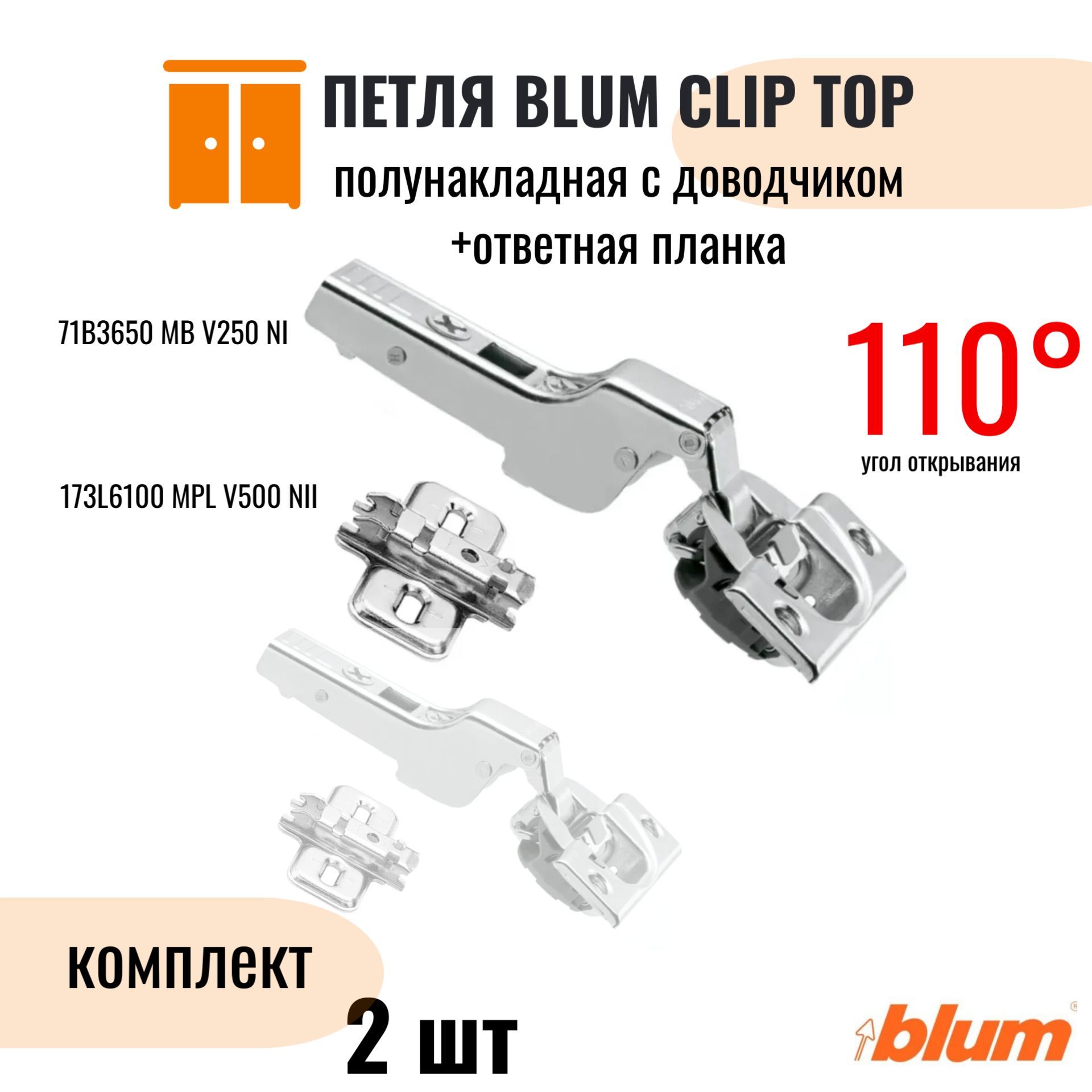 Шарниры blum с доводчиком