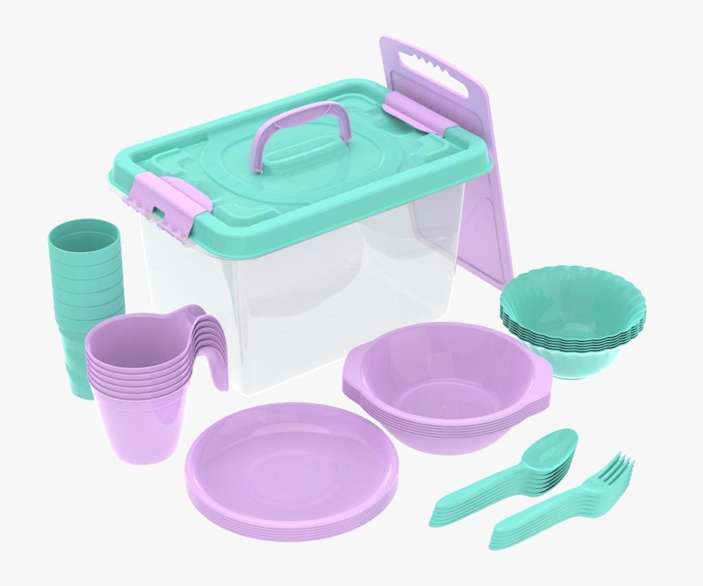 Набор посуды для пикника на 6 персон 44 предмета