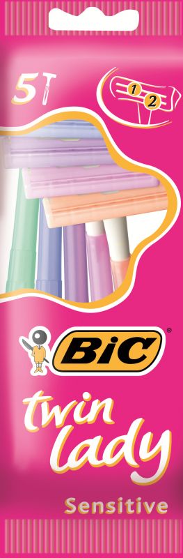 Одноразовая бритва BIC Twin Lady 2 лезвия, 5 шт