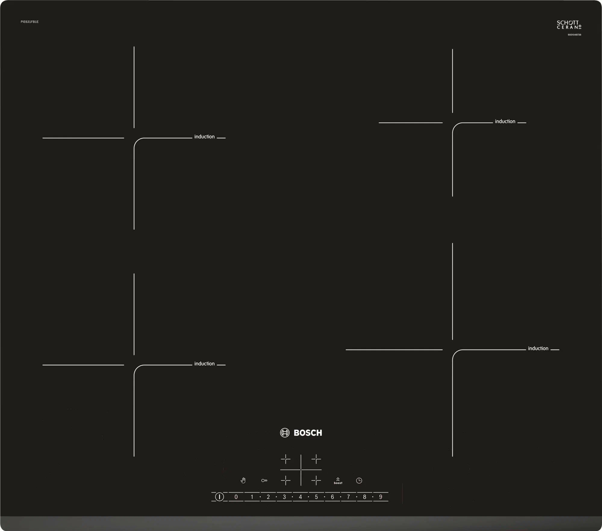 BoschИндукционнаяварочнаяпанельPIE631FB1E,черный