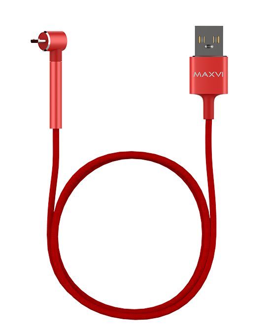 КабельUSB-microUSBMaxviMC-11M,угловойконнектор,1м,красный