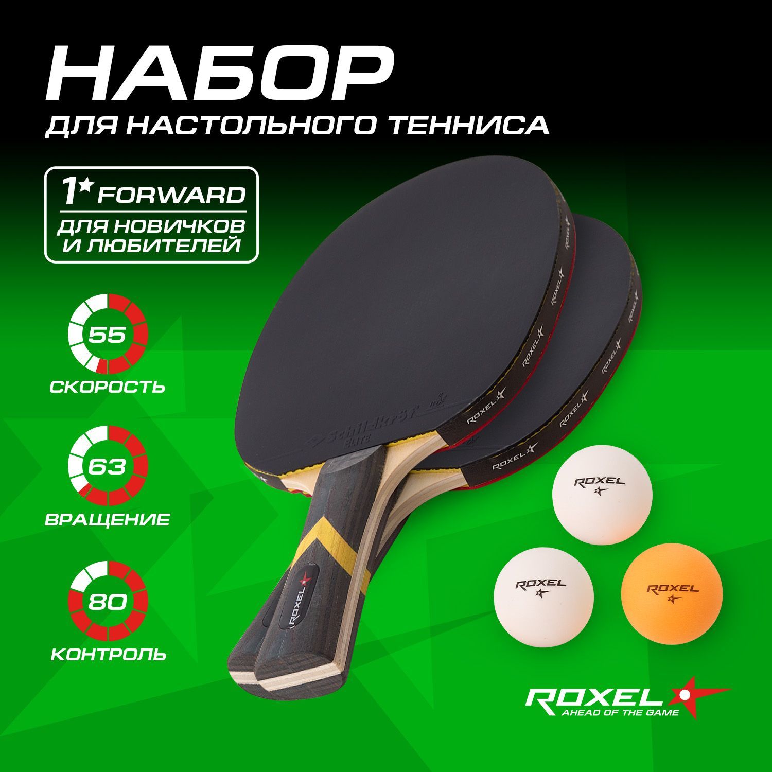 Набор для настольного тенниса Roxel Forward (2 ракетки + 3 мяча) - купить с  доставкой по выгодным ценам в интернет-магазине OZON (1094097541)