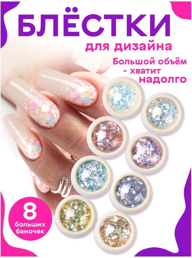 Гель-лаки с эффектом Glitter (глиттер) - купить в интернет-магазине Esthetic Nails
