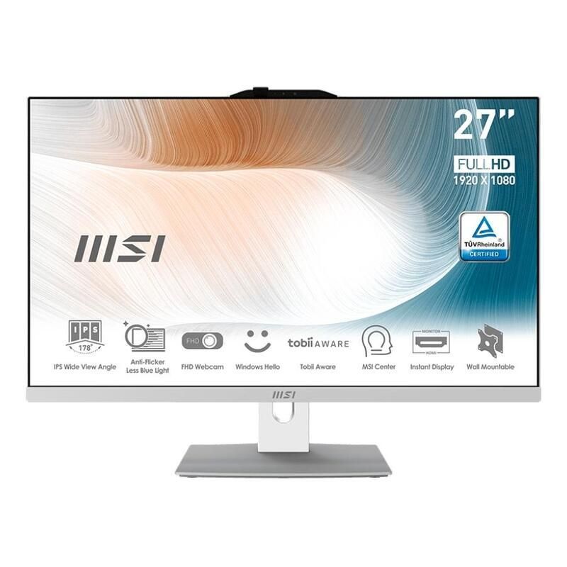 MSI 27" Моноблок Modern AM272P 12M-400RU (Intel Core i5-1240P, RAM 16 ГБ, SSD 512 ГБ, Intel Iris Xe Graphics, Windows), 9S6-AF8212-498, белый, Русская раскладка