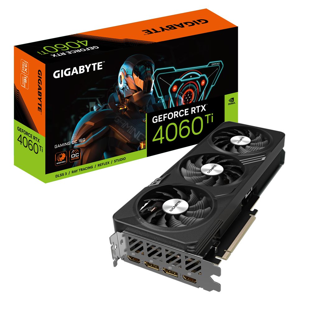 Gigabyte Видеокарта GeForce RTX 4060 Ti GAMING OC 16 ГБ (GV-N406TGAMING OC-16GD)