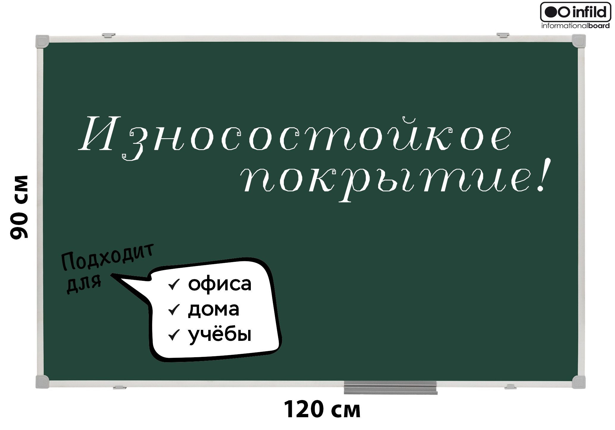 Доска магнитно-меловая зелёная 90х120 см, INFILD - купить с доставкой по  выгодным ценам в интернет-магазине OZON (1103161335)