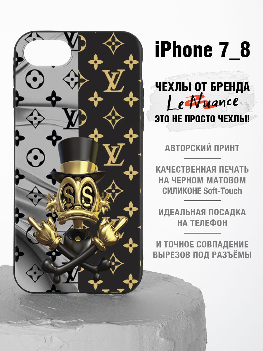 Защитный чехол на iPhone 7 с принтом, чехол на на iPhone8 с рисунком,  матовый, черный - купить с доставкой по выгодным ценам в интернет-магазине  OZON (724882999)