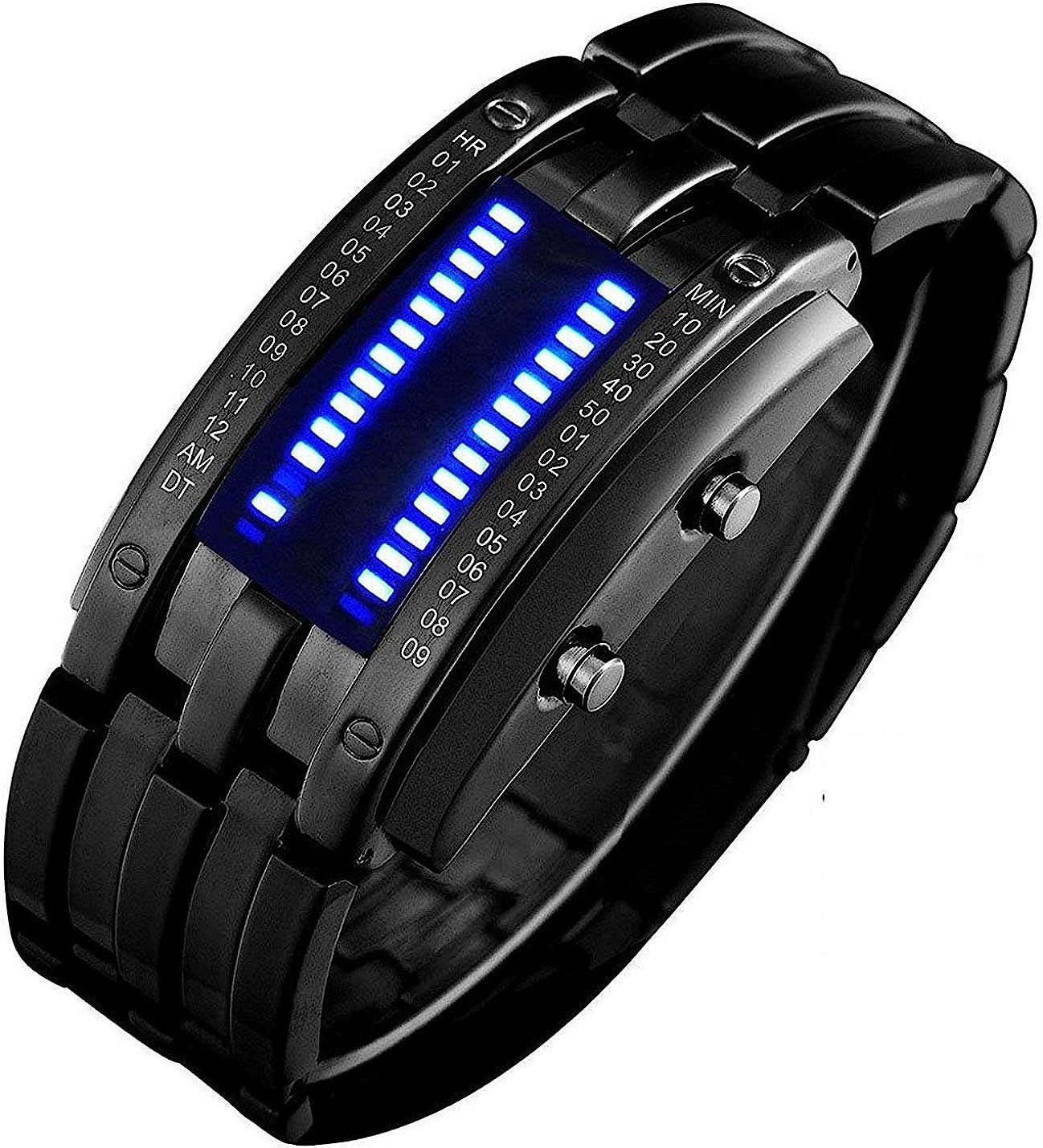 Мужские наручные часы Jam tangan. SKMEI 0926. Binary Matrix Blue led Digital watch Mens. Бинарные часы Stainless Steel.