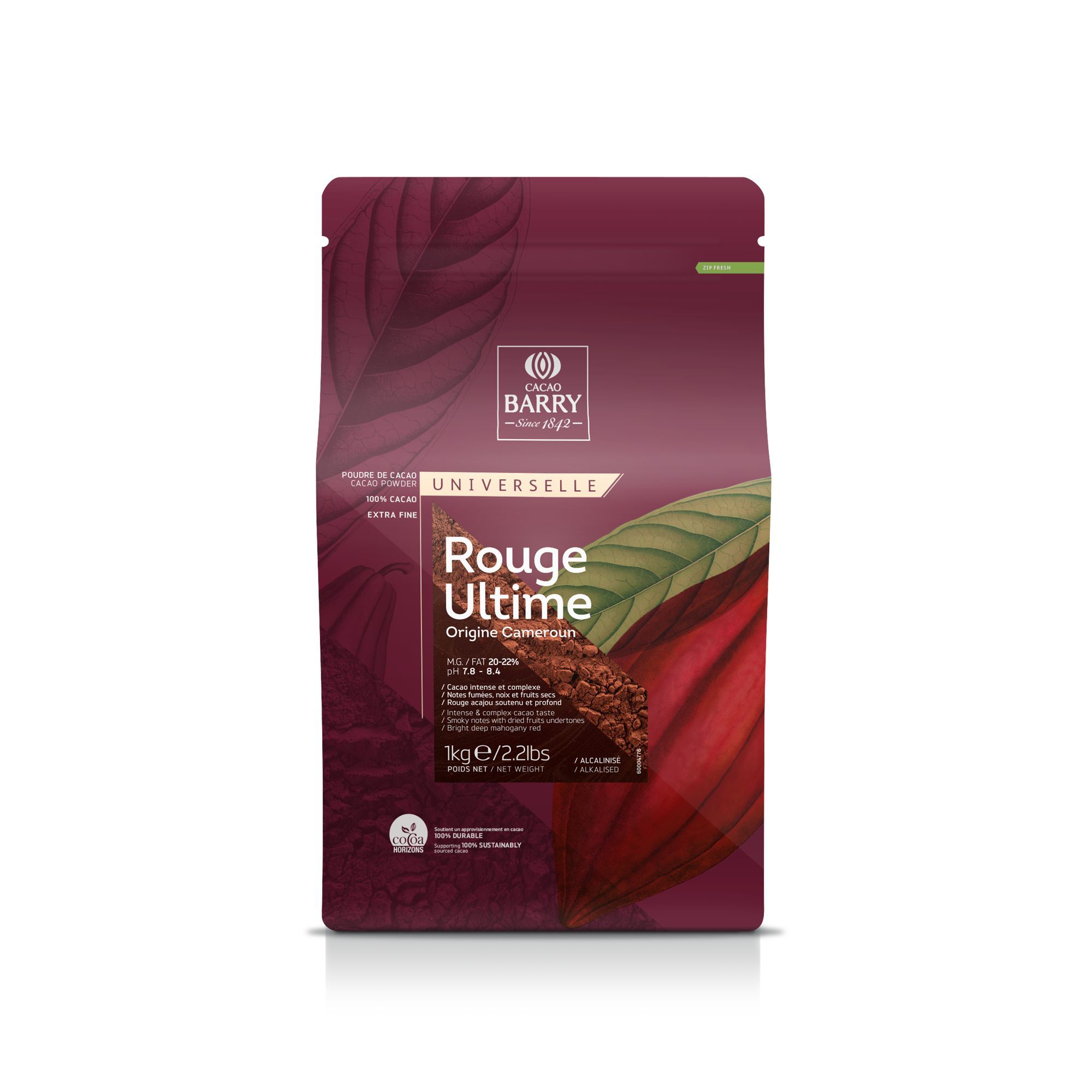 Алкализованный какао порошок красный 20-22% Rouge Ultime Cacao Barry (1 кг)