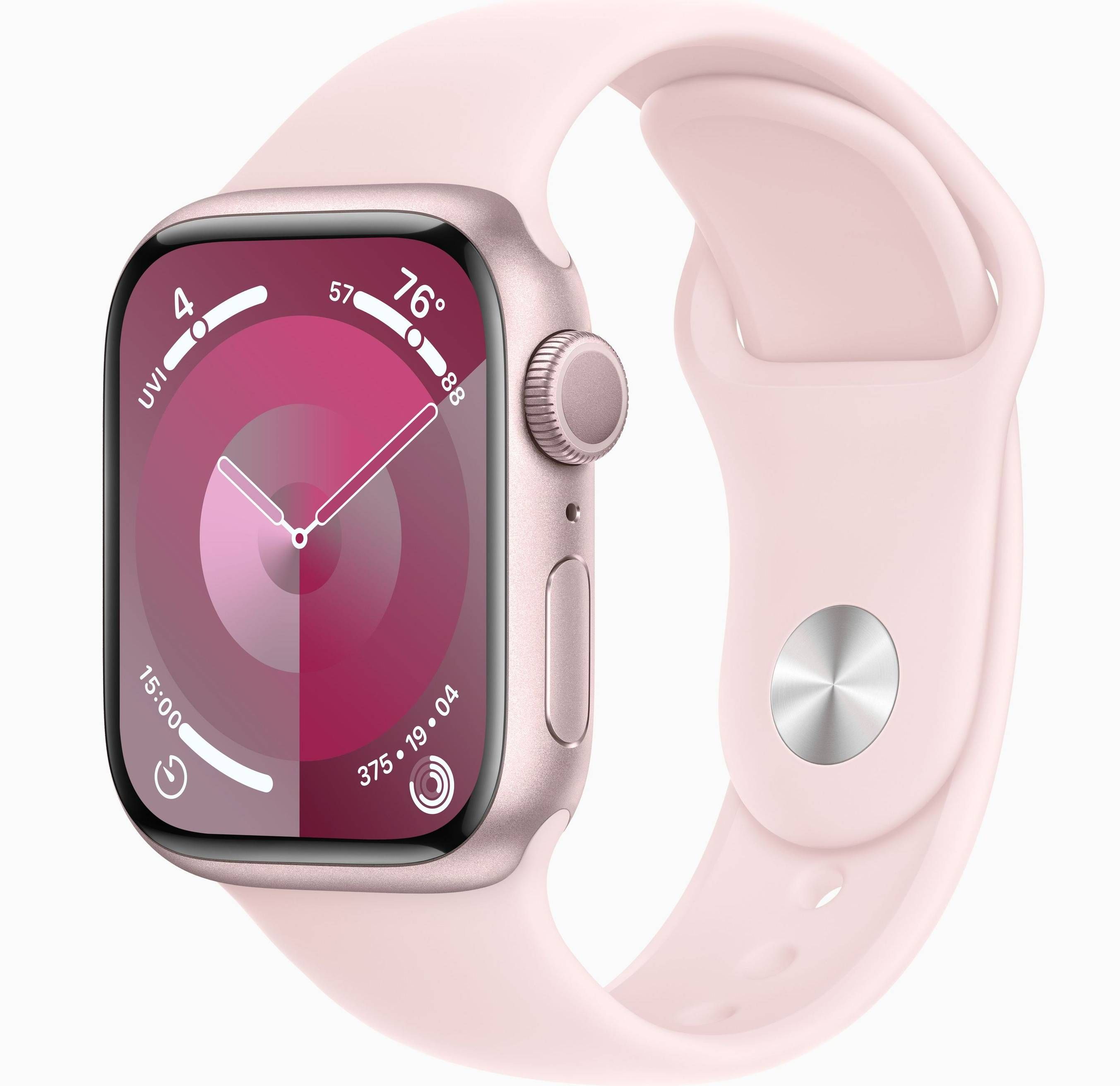 УмныечасыAppleWatchSeries9GPS41mmPinkAluminiumCasewithLightPinkSportBand-M/L