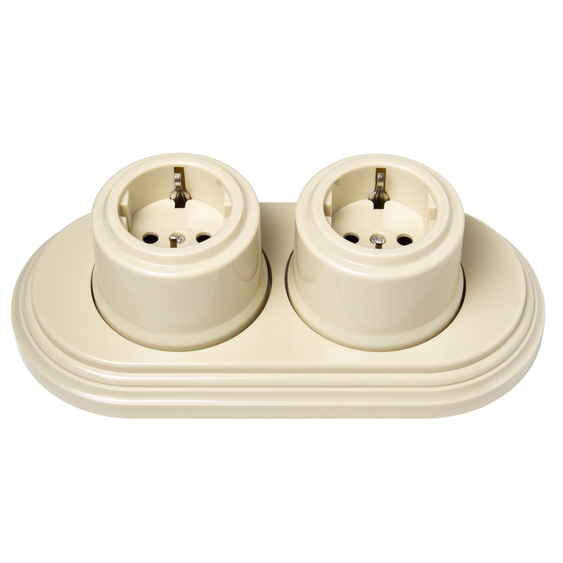 Комплект2ретророзетки220Впластико/уирамкадвухпостоваяцветслоноваякость