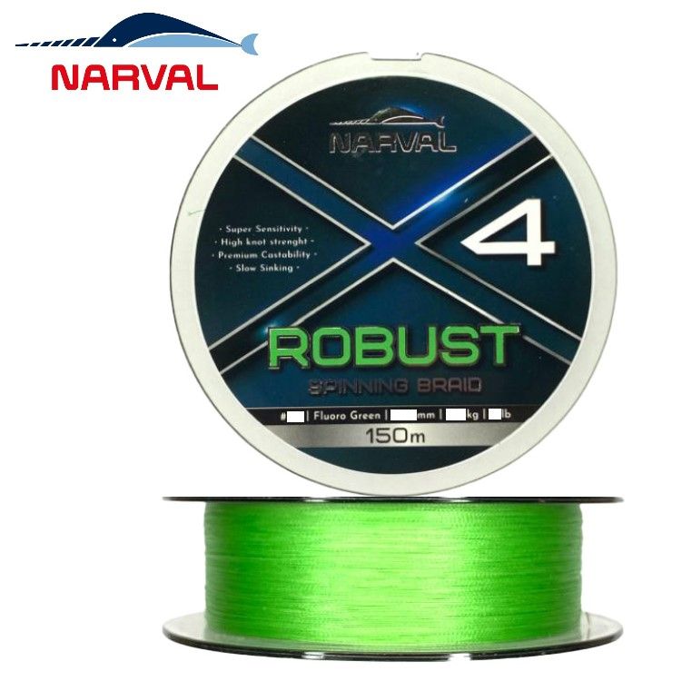 Шнур на щуку. Шнур плет. Narval Fishing robust x4 pe fluoro Green 150м. Плетенка фидерная.