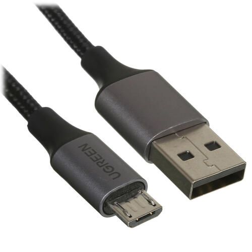 UgreenКабельдлямобильныхустройствmicro-USB2.0Type-A/USB2.0Type-A,1м,серый