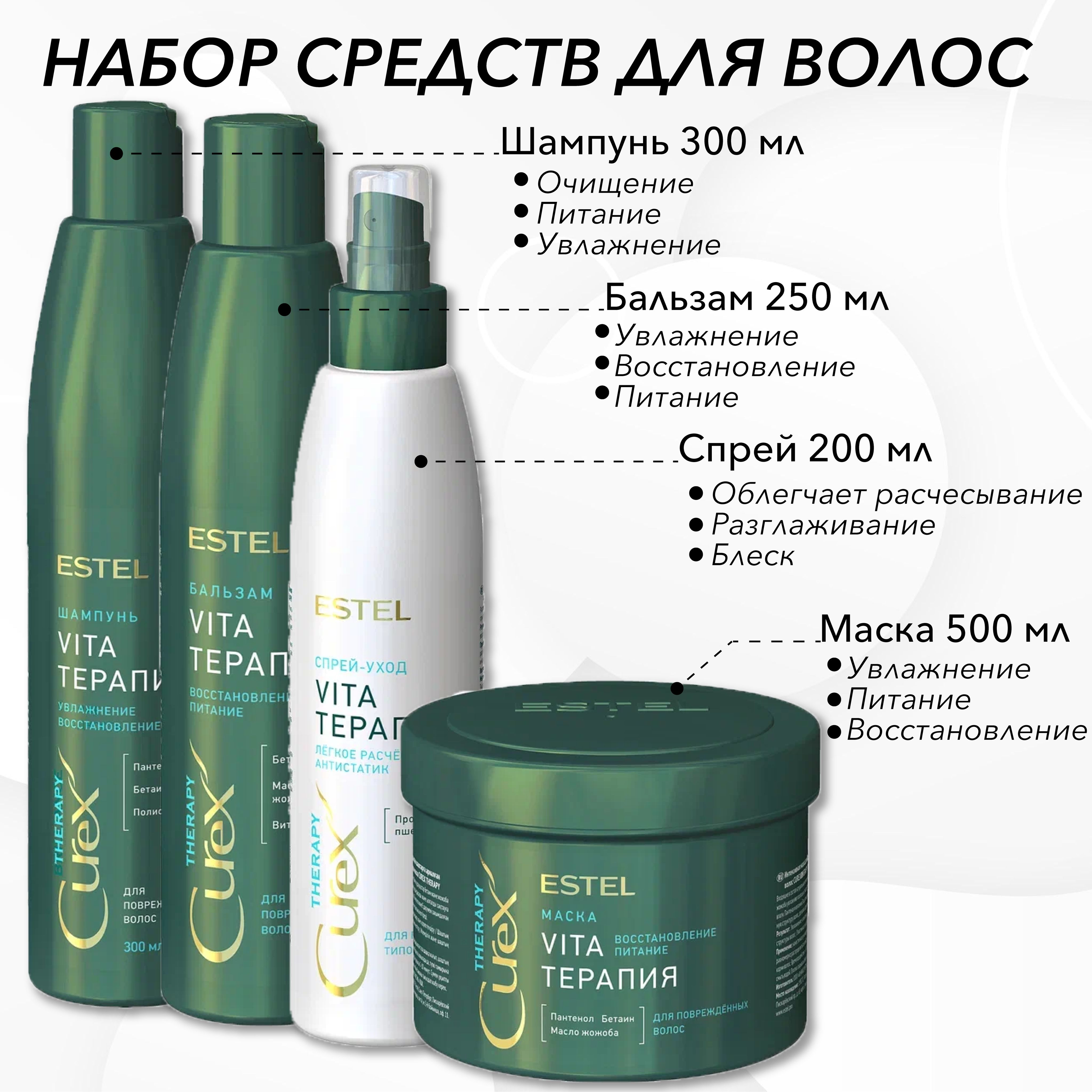 Маска для волос Estel Curex Therapy Vita-терапия для поврежденных волос (500 мл)