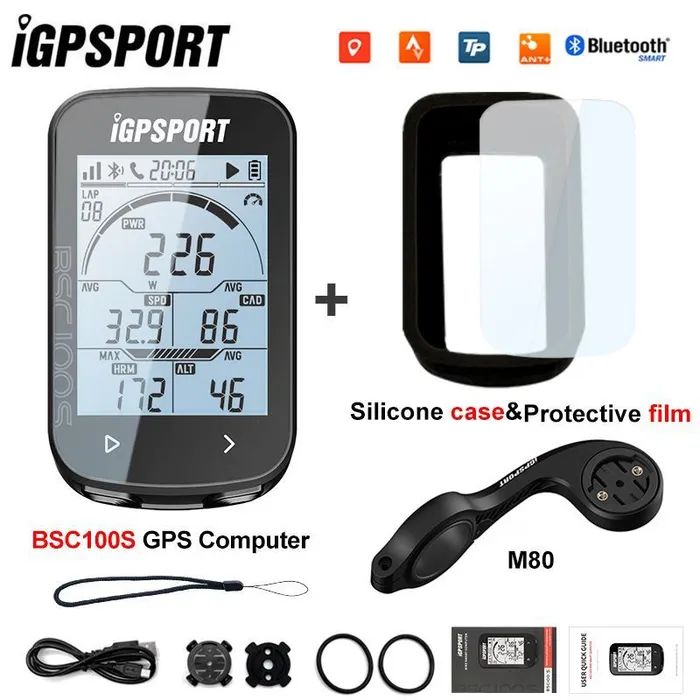 iGPSPORT BSC100S велосипедный компьютер беспроводной Bluetooth аксессуары для велосипедного одометра + кронштейн M80