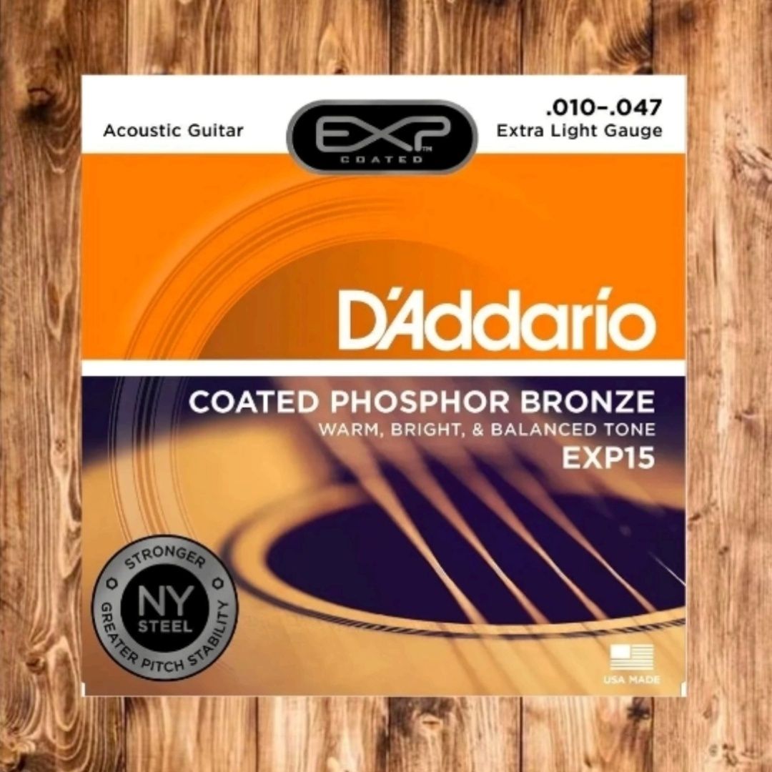 Струны для акустической гитары D'ADDARIO EXP 15