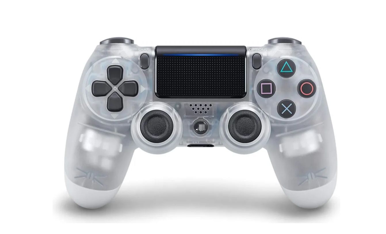 Беспроводной Bluetooth Геймпад Dualshock 4 для PlayStation 4 Прозрачный Белый / PS4 / Android / iOS / Блютуз Джойстик Дуалшок 4