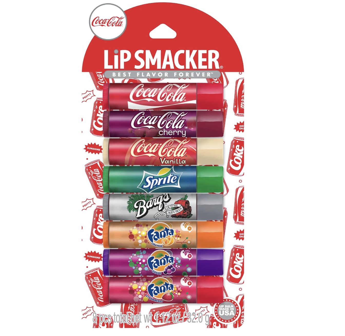 Бальзам для губ Lip Smacker со вкусом Coca-Cola, 8 шт. - купить с доставкой  по выгодным ценам в интернет-магазине OZON (1297121020)