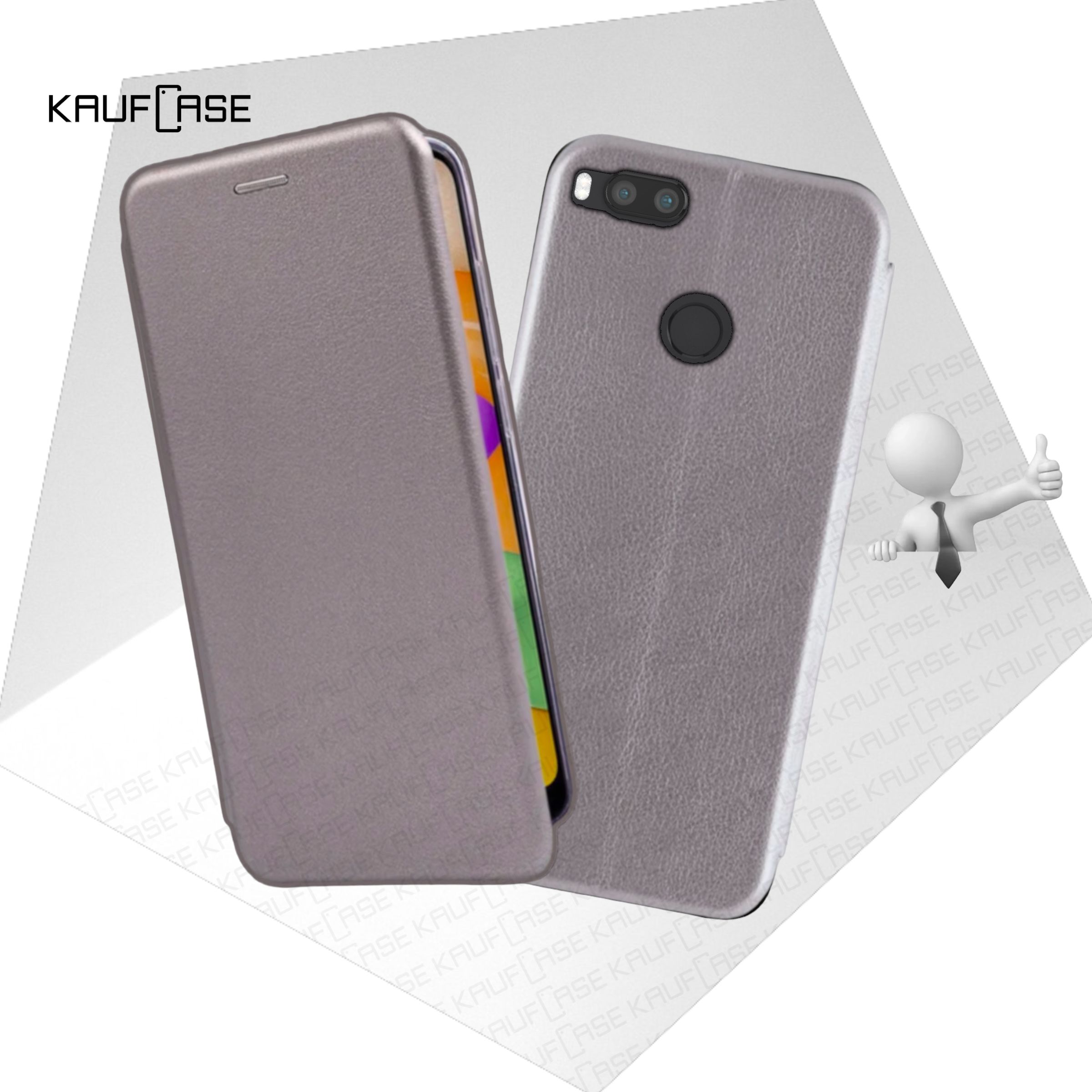Чехол книжка KaufCase для телефона Xiaomi Mi A1 (Mi 5X) (5.5"), серебро. Трансфомер
