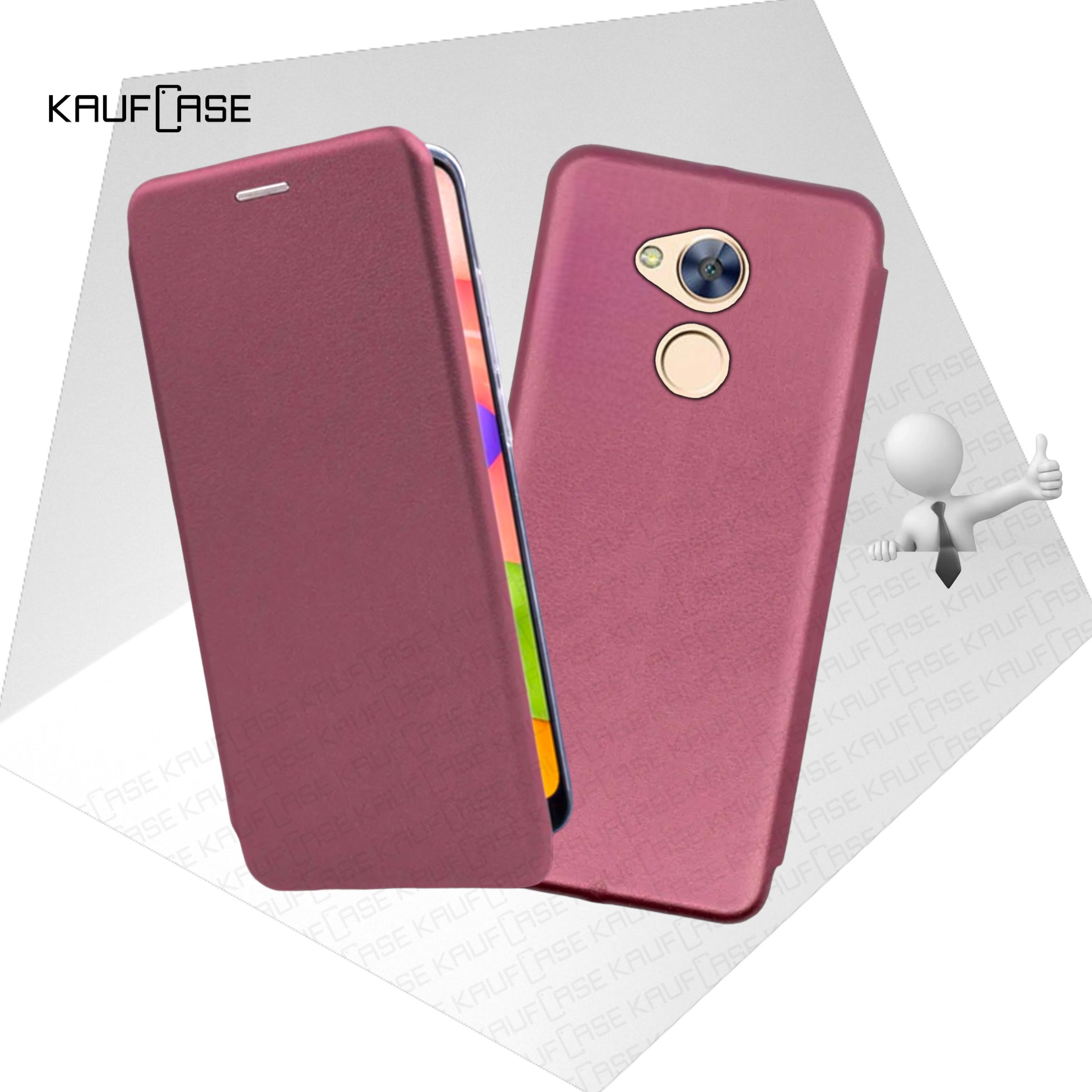 Чехол книжка KaufCase для телефона Huawei Honor 6C Pro/ V9 Play (JMM-L22) (5.2"), бордовый. Трансфомер